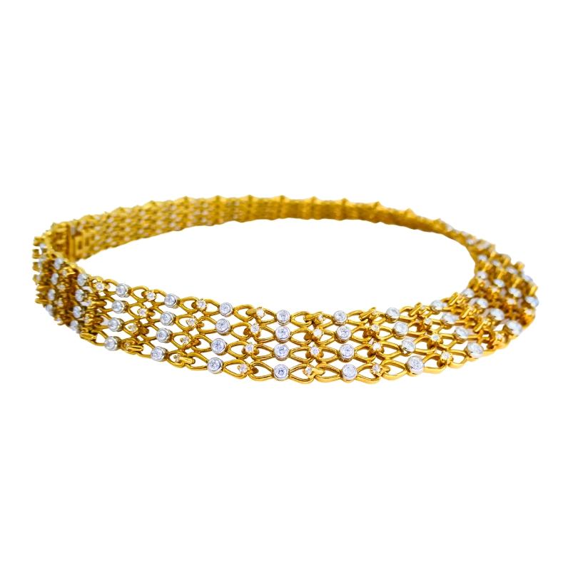 Vintage Tiffany & Co. Collar Necklace Gold Platinum Diamond Estate Jewelry For Sale 1