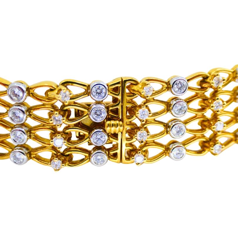 Vintage Tiffany & Co. Collar Necklace Gold Platinum Diamond Estate Jewelry For Sale 4