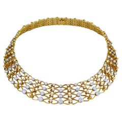 Vintage Tiffany & Co. Collar Necklace Gold Platinum Diamond Estate Jewelry