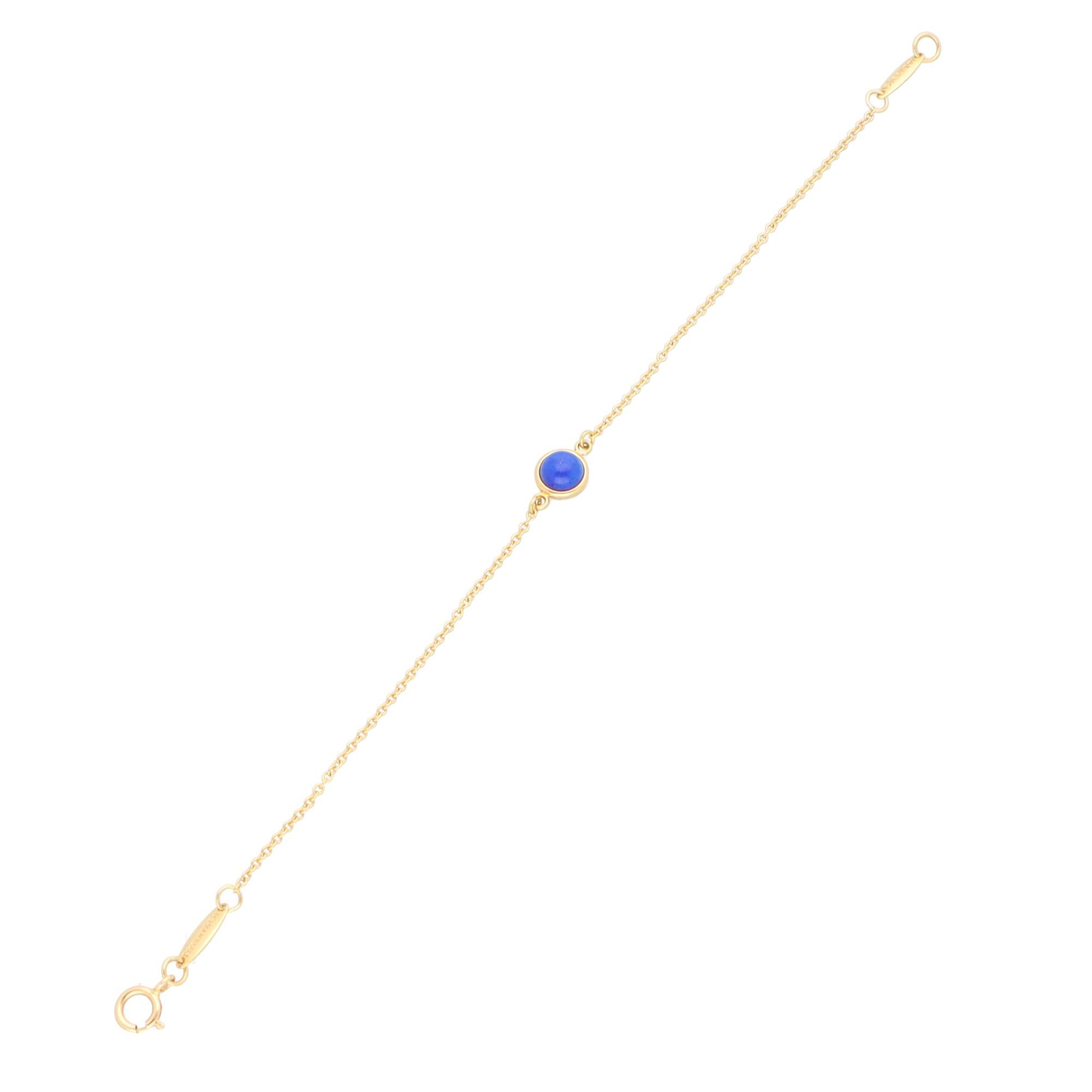 Cabochon Vintage Tiffany & Co. Colour by the Yard Lapis Lazuli Bracelet in Yellow Gold