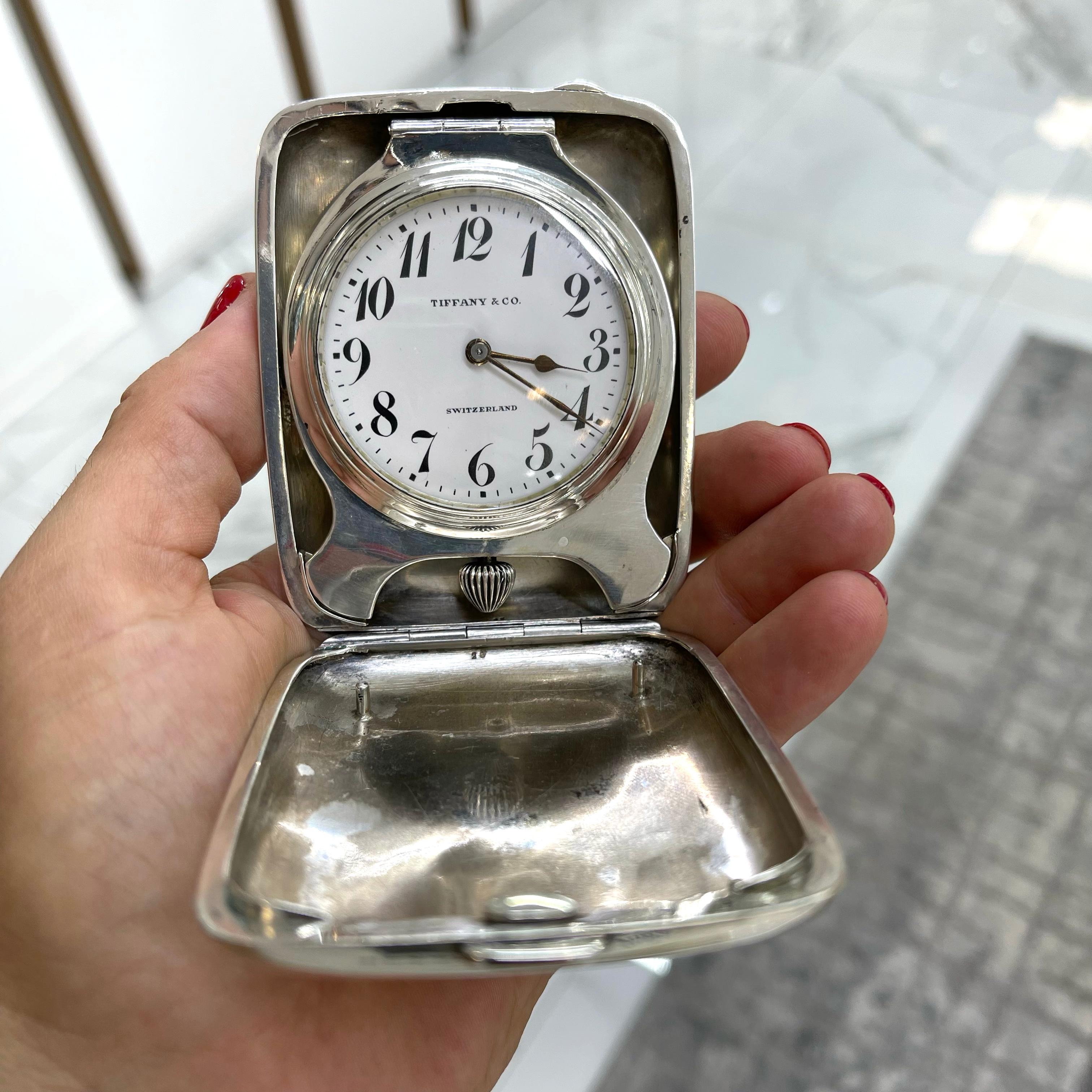 Vintage Tiffany & Co. Concord 925 Sterling Silver Travel Clock Pocket Watch 3