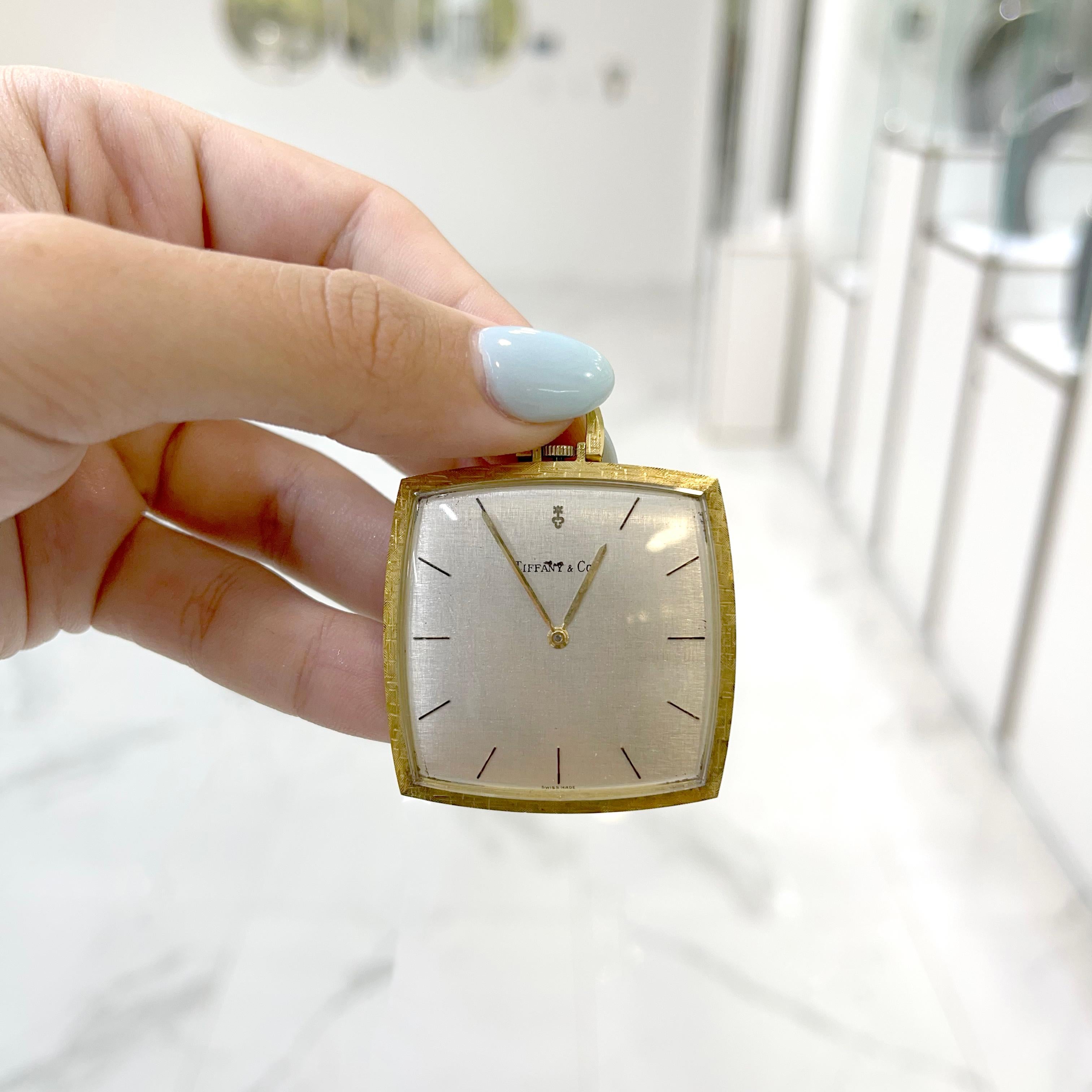 Women's or Men's Vintage Tiffany & Co. & Corum Collab 18K Yellow Gold Manual Winding Pocket Watch