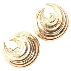 Vintage Tiffany & Co Crescent Moon Yellow Gold Earrings
