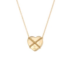 Vintage Tiffany & Co. Cross My Heart Necklace 18 Karat Gold Designer Jewelry