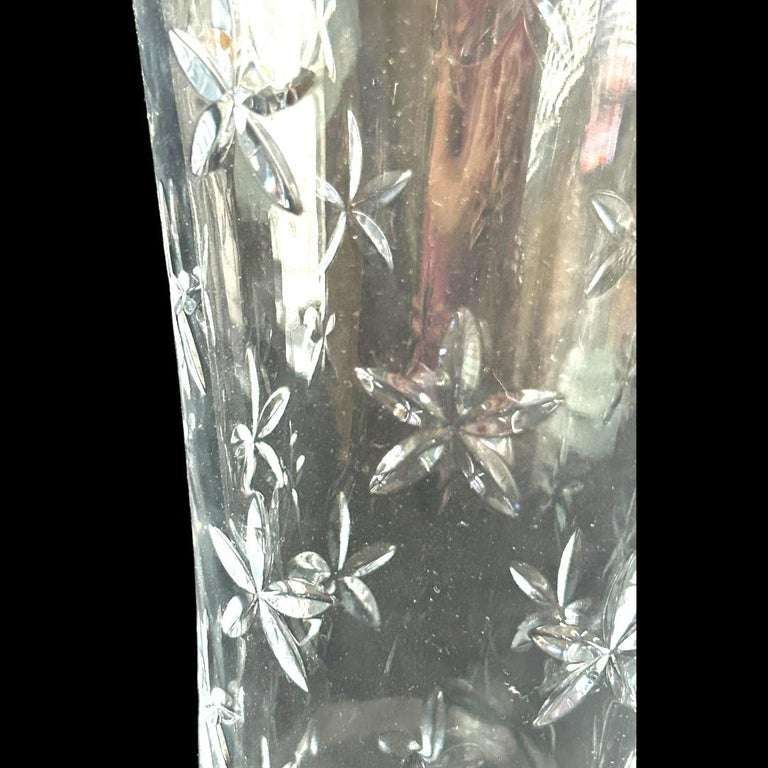 Vintage Tiffany Co Crystal Cut “Star Flower” Vase ~ 12” at 1stDibs