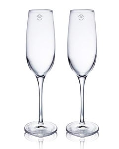 Vintage Tiffany & Co. Crystal Glass Champagne Flutes (Pair) w/ Box