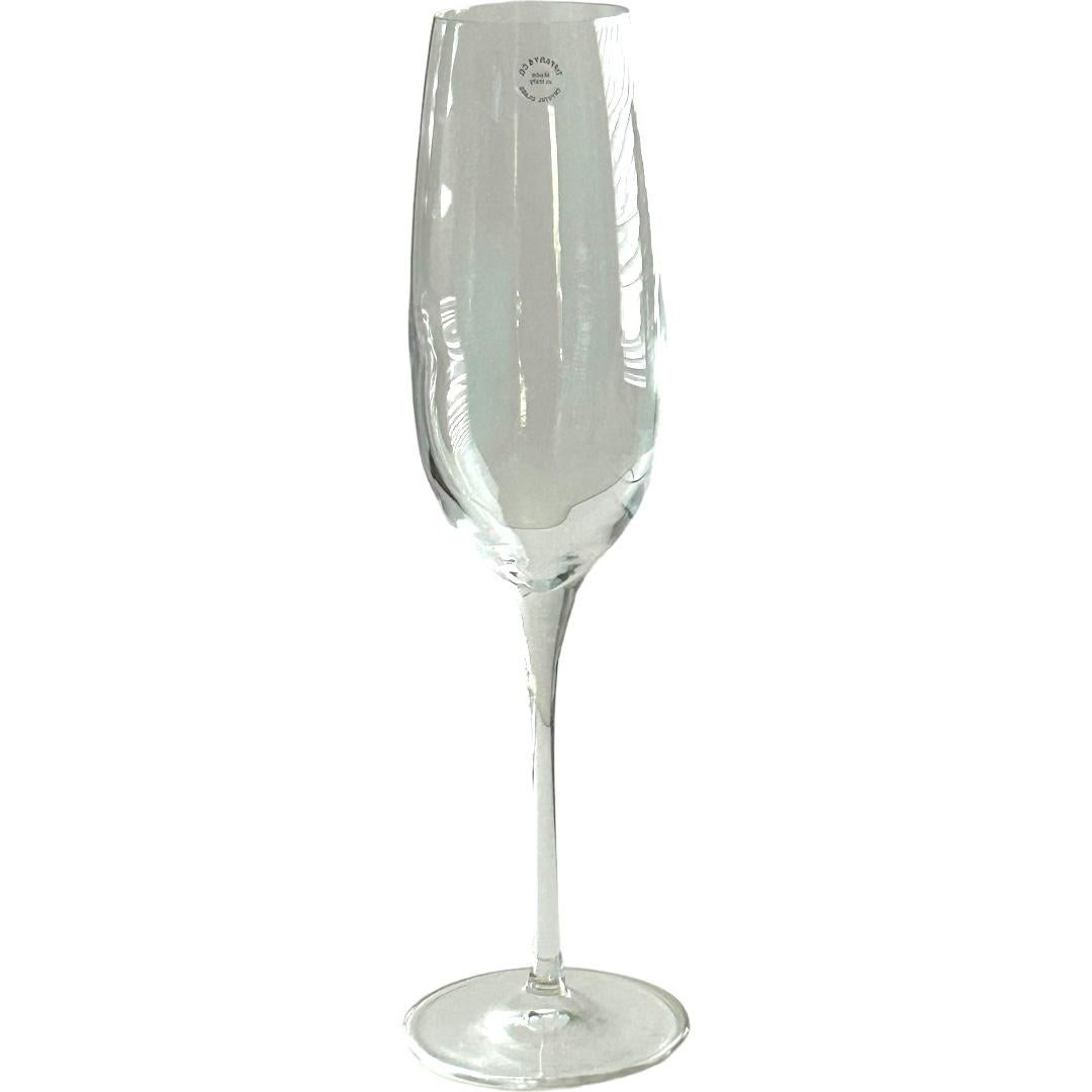 Italian Vintage Tiffany & Co. Crystal Glass Champagne Flutes (Pair) w/ Box