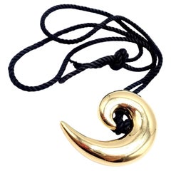 Vintage Tiffany & Co. Collana con ciondolo a spirale in oro giallo Cummings Large Nautilus