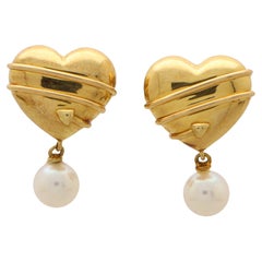  Vintage Tiffany & Co. Pendants d'oreilles Cupidon Flèche en perles