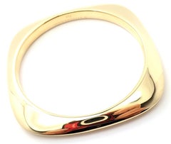 Vintage Tiffany & Co Cushion Square Yellow Gold Bangle Bracelet