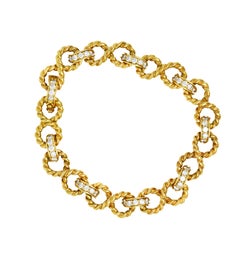 Vintage Tiffany & Co. Diamond 18 Karat Gold Twisting Infinity Bracelet