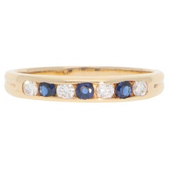 Vintage Tiffany & Co. Diamond and Sapphire Half Eternity Ring