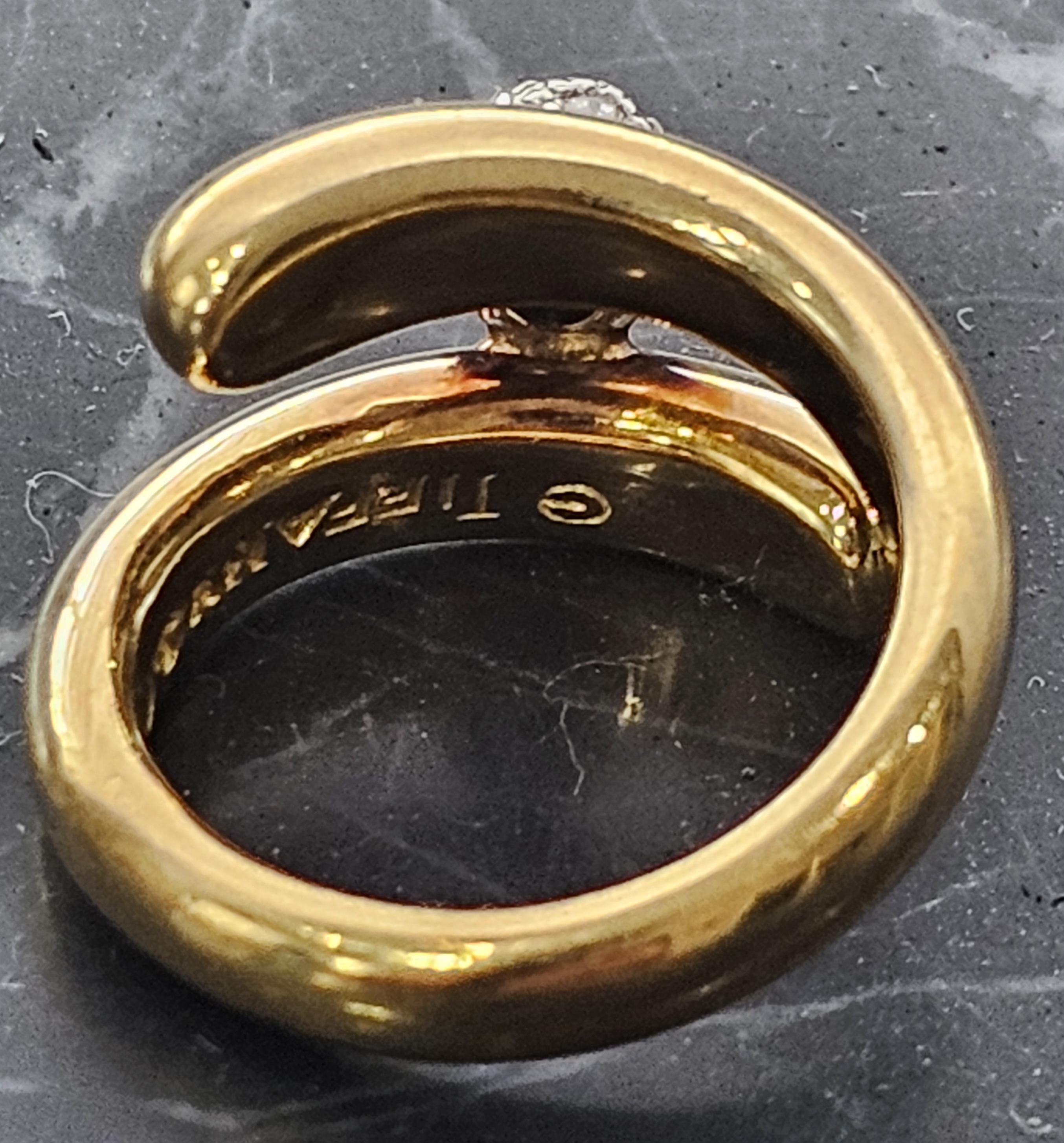 Weinlese Tiffany & Co. Diamant-Kugel-Ring Pave Bypass 18k Gold Platin sz 5 13,1g im Angebot 5