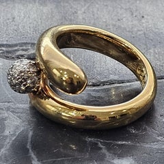 Vintage Tiffany & Co. Diamond Ball Ring Pave Bypass 18k Gold Platinum sz 5 13.1g