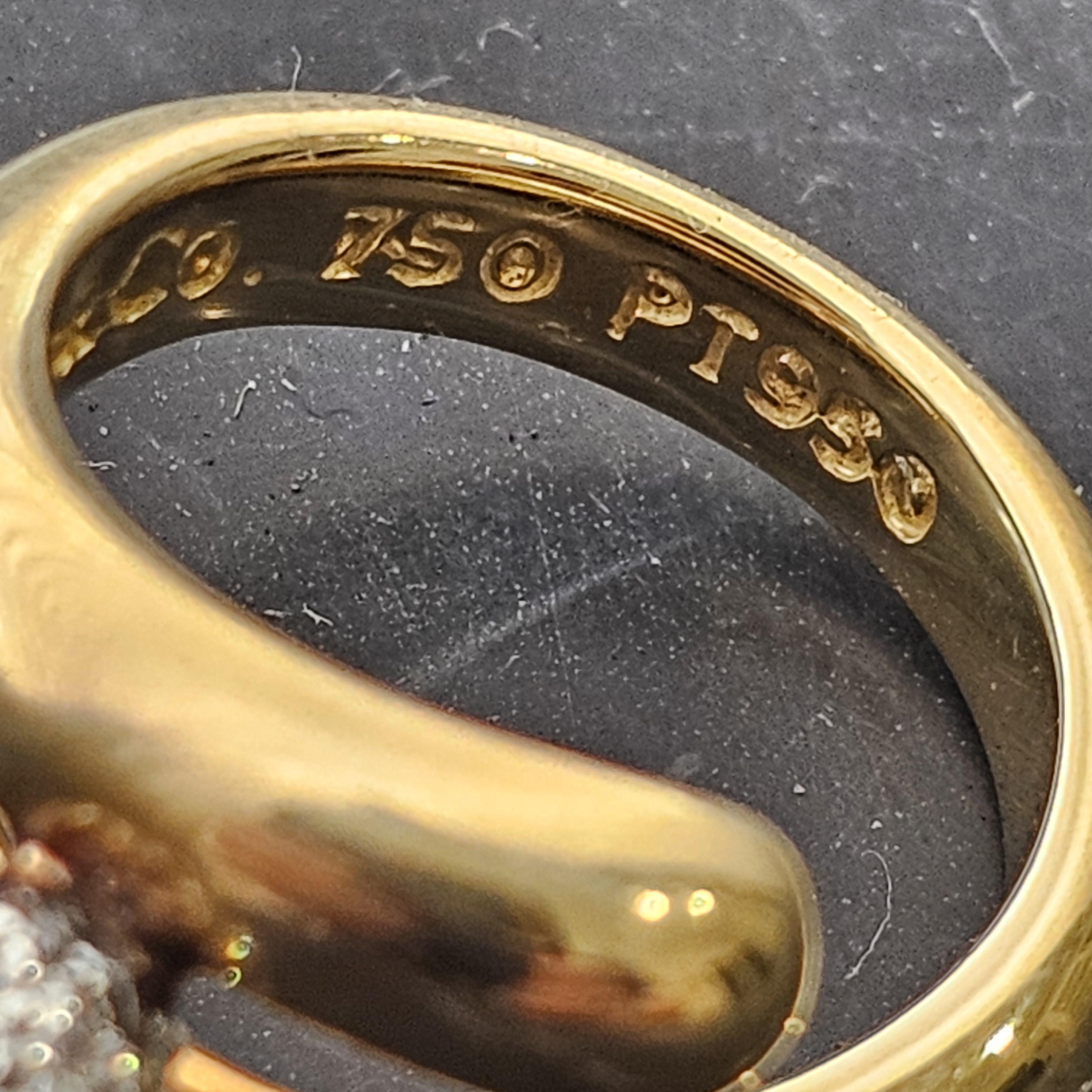 Weinlese Tiffany & Co. Diamant-Kugel-Ring Pave Bypass 18k Gold Platin sz 5 13,1g im Angebot 2