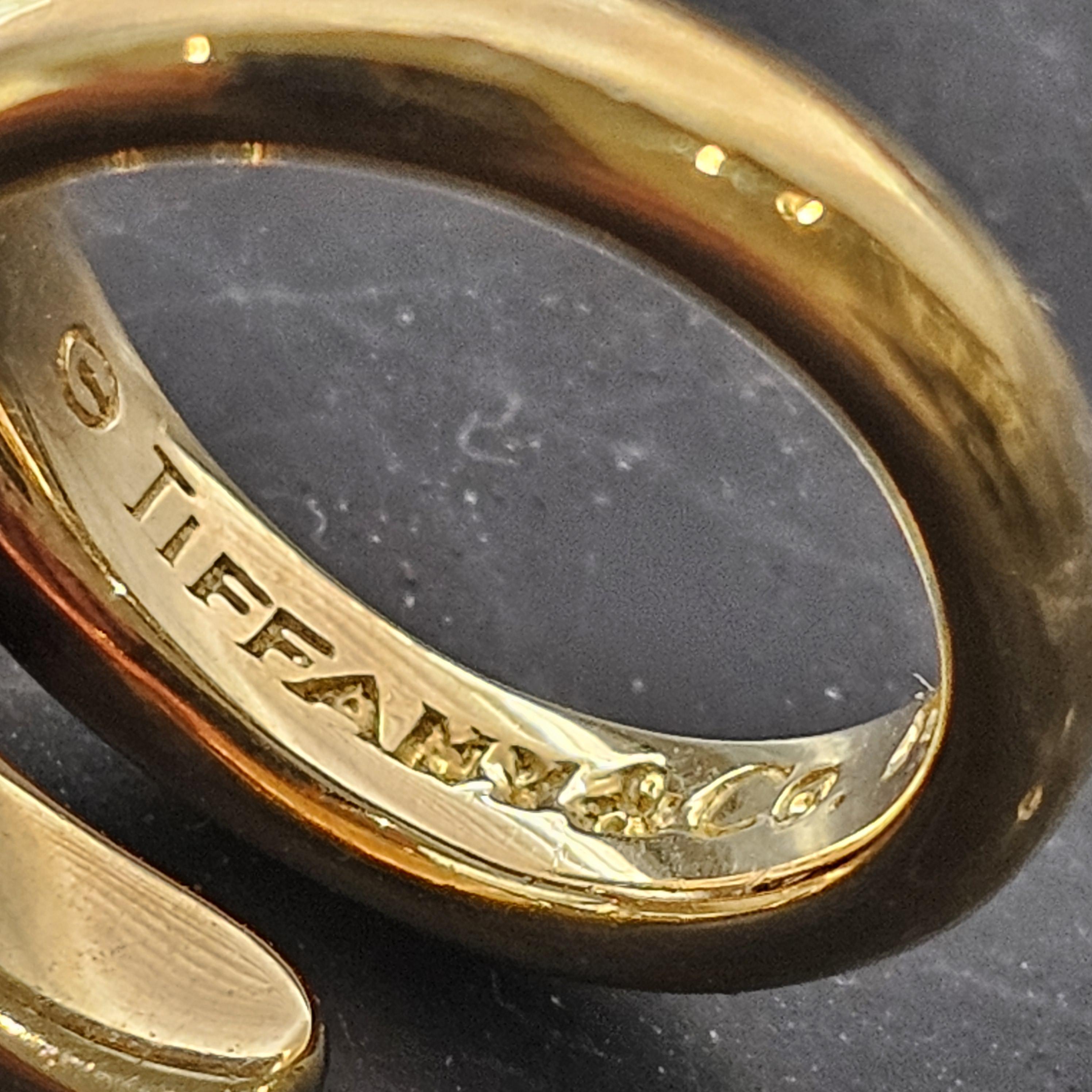 Weinlese Tiffany & Co. Diamant-Kugel-Ring Pave Bypass 18k Gold Platin sz 5 13,1g im Angebot 4