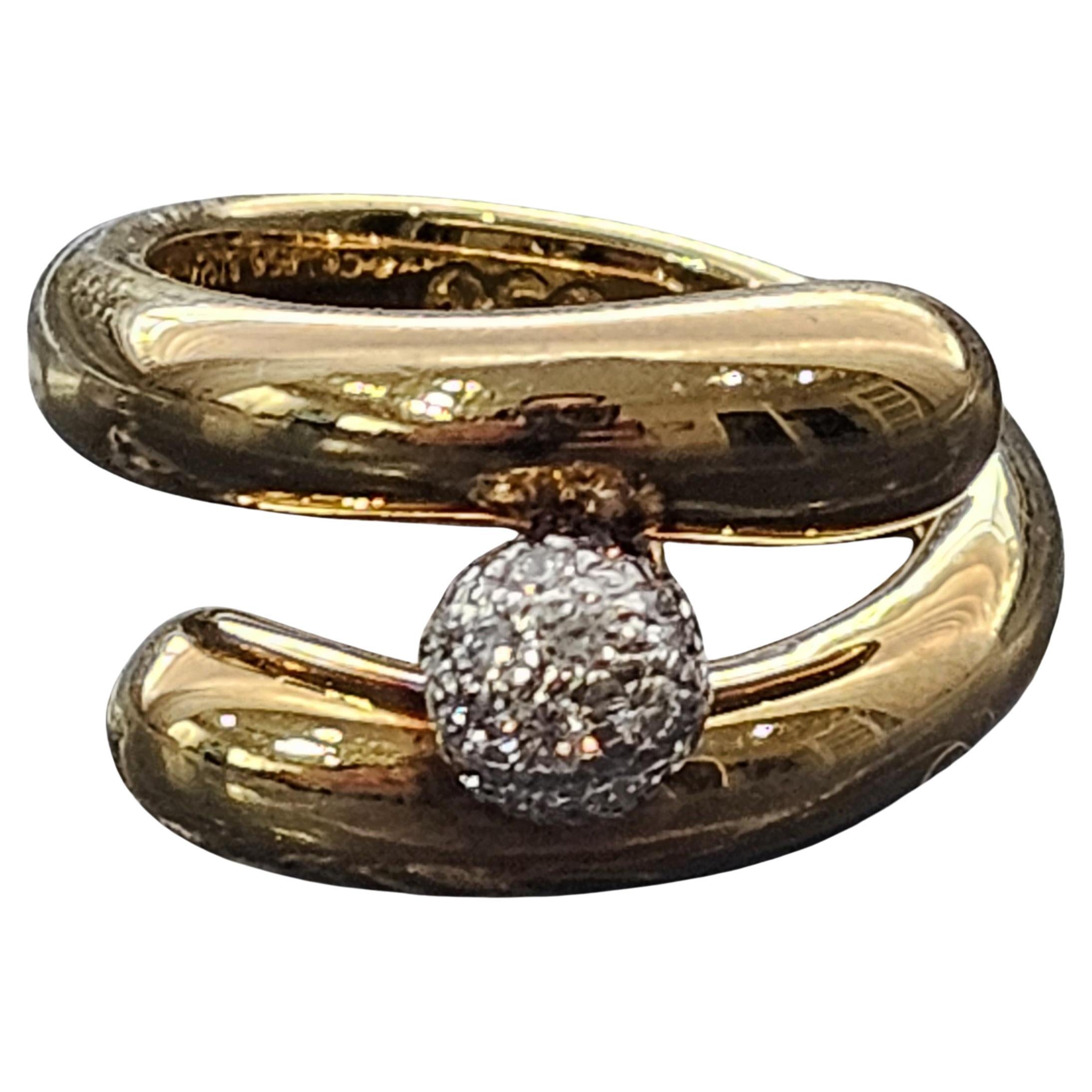 Vintage Tiffany
Co. Bague Diamond Ball and Ball Pave Bypass Or 18k Platine sz 5 13.1g