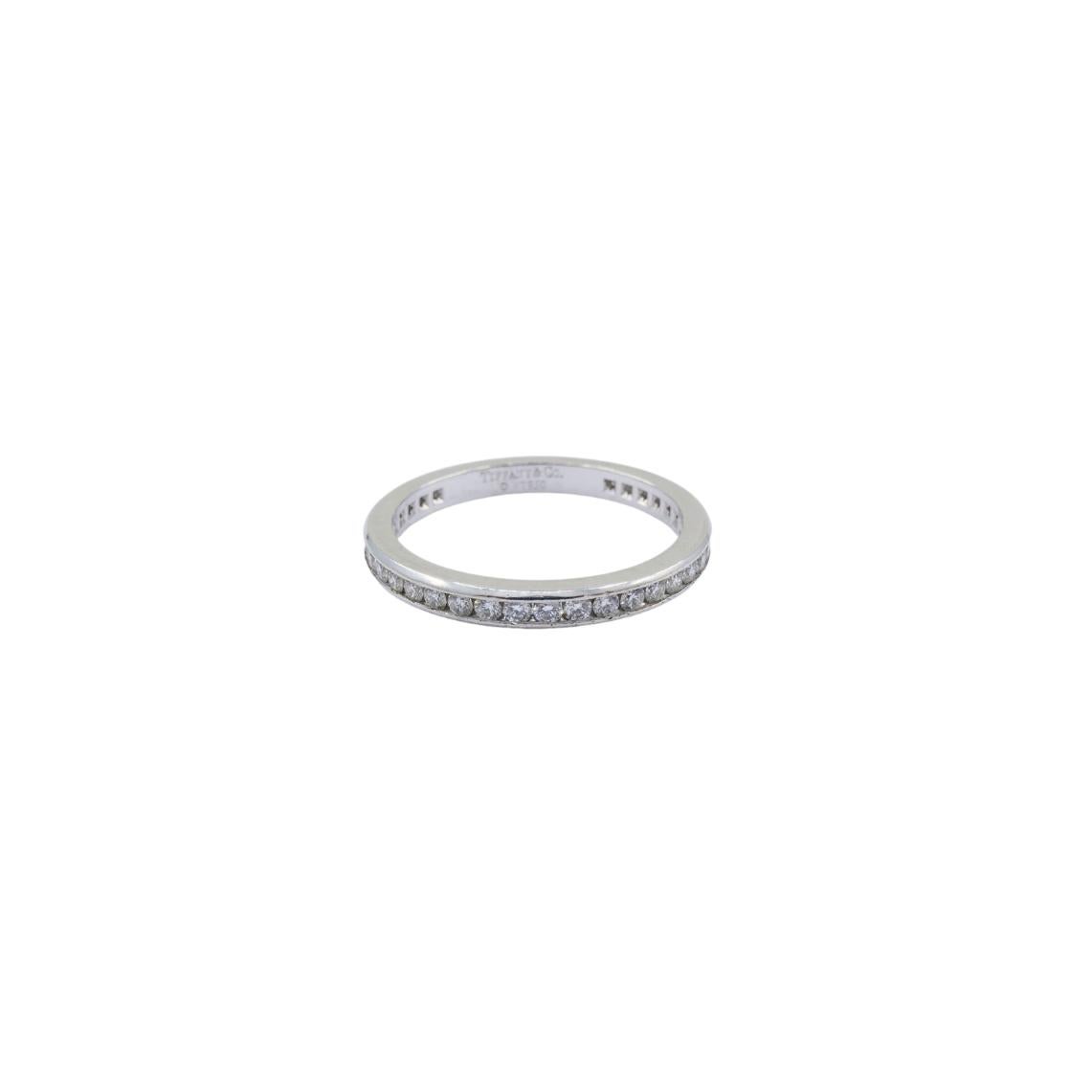 Tiffany & Co. d'epoca. Fascia di diamanti in platino misura 6 In condizioni ottime in vendita a Beverly Hills, CA