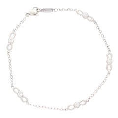 Vintage Tiffany & Co. Diamond Bow Chain Bracelet in 18k White Gold