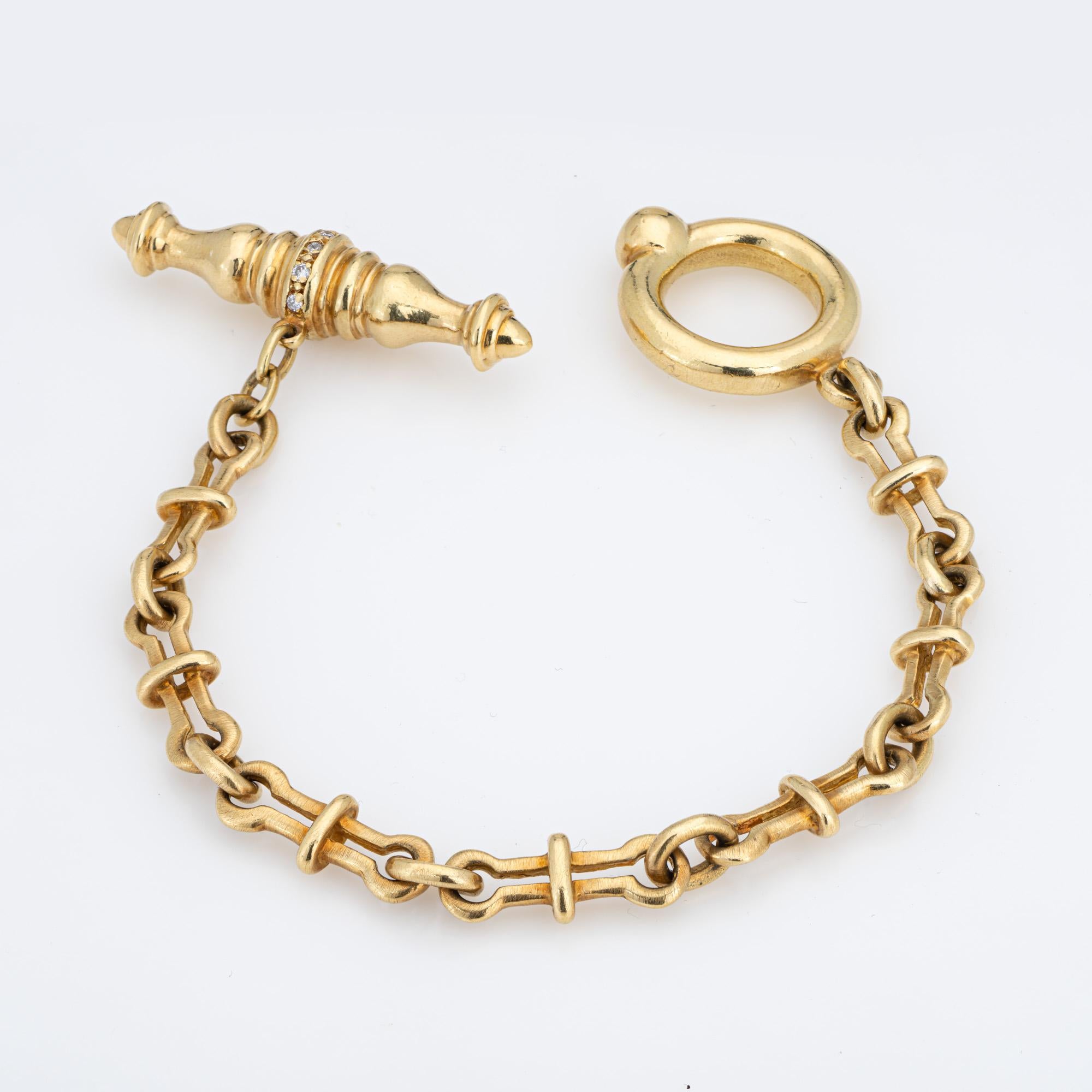 Modern Vintage Tiffany & Co Diamond Bracelet 18k Yellow Gold Toggle Clasp 6.25