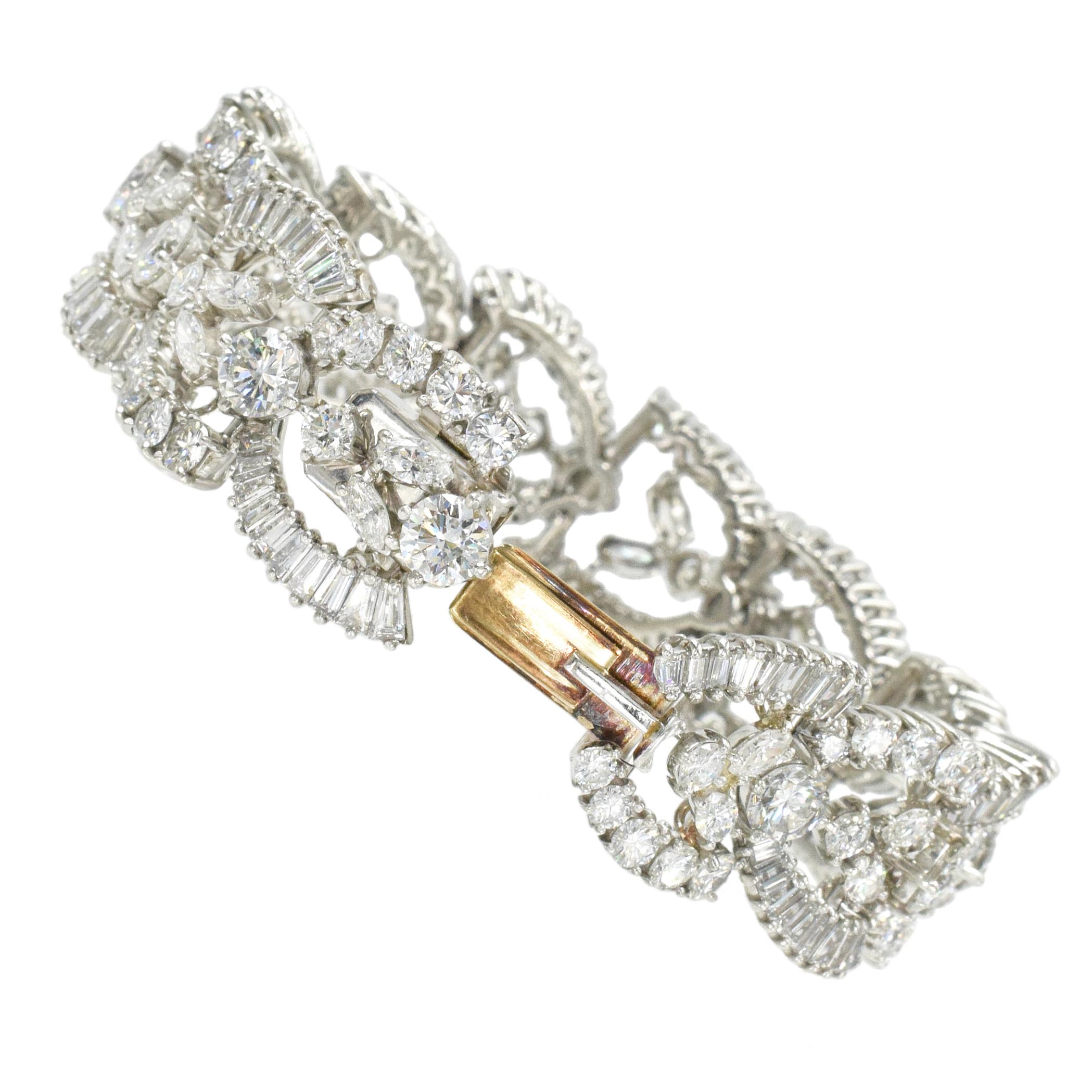 Vintage Tiffany & Co. Pulsera de diamantes en platino. en venta 2