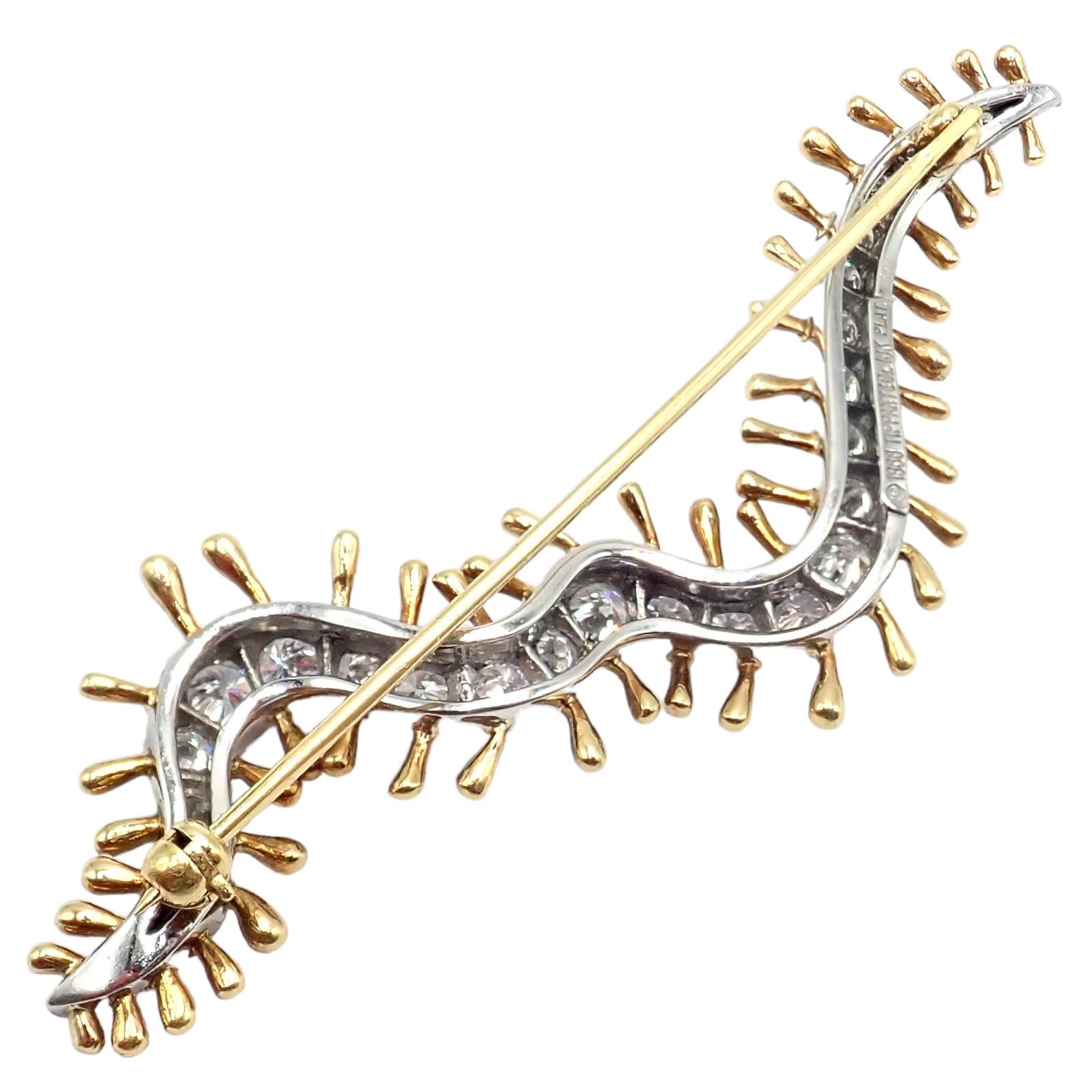 Tiffany & Co. d'epoca. Spilla con millepiedi di diamanti in oro giallo e platino In condizioni ottime in vendita a Southampton, PA