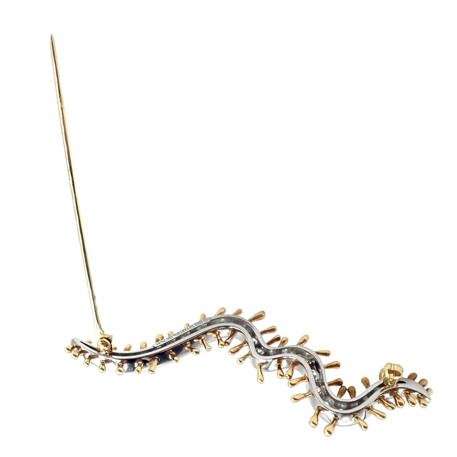 Tiffany & Co. d'epoca. Spilla con millepiedi di diamanti in oro giallo e platino in vendita 1