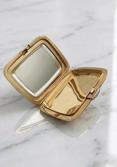 Vintage Tiffany & Co. Diamond Compact 14K Bi-Color Gold Woven Design Case