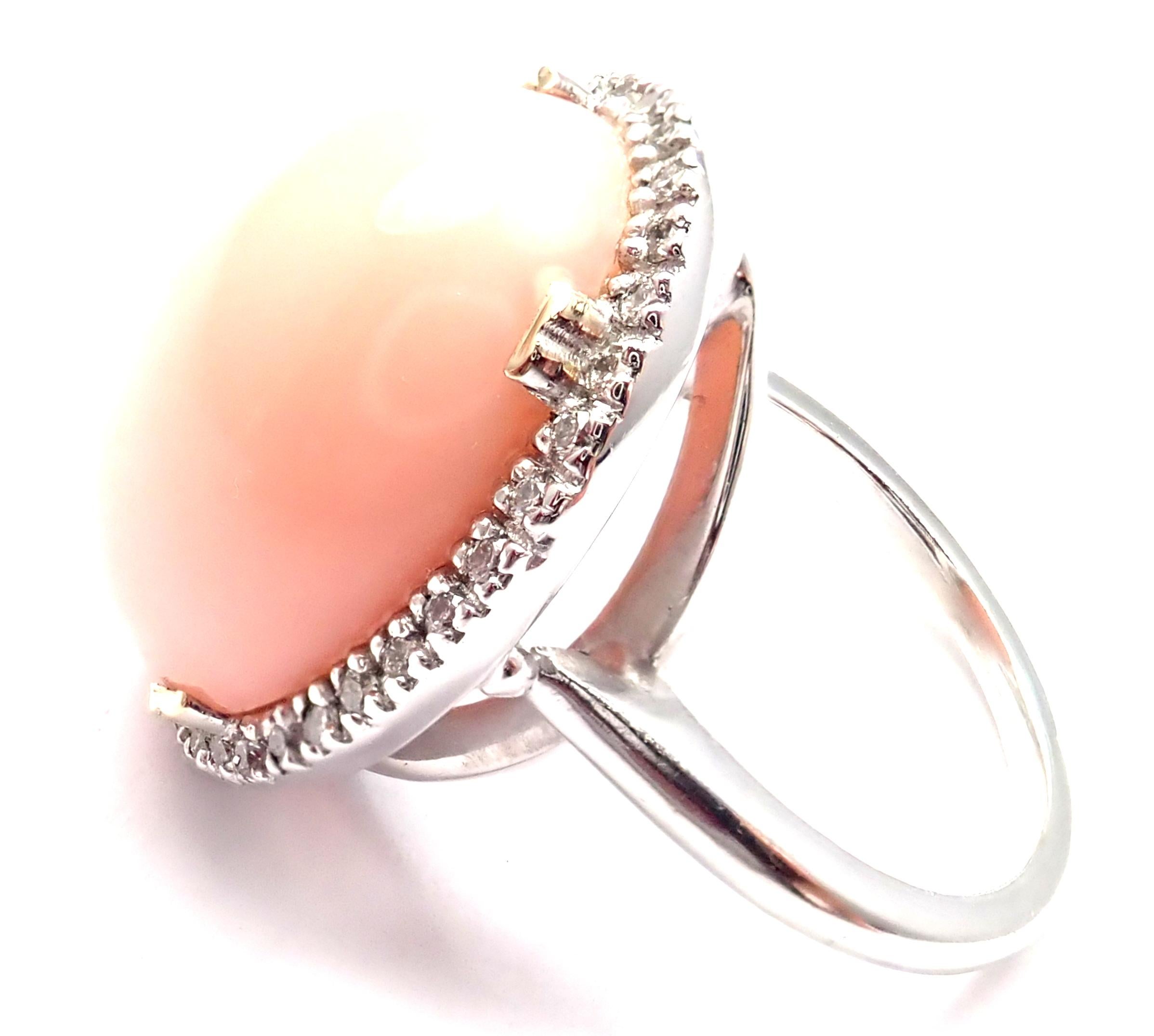 Vintage Tiffany & Co. Diamond Coral Platinum Cocktail Ring In Excellent Condition In Holland, PA