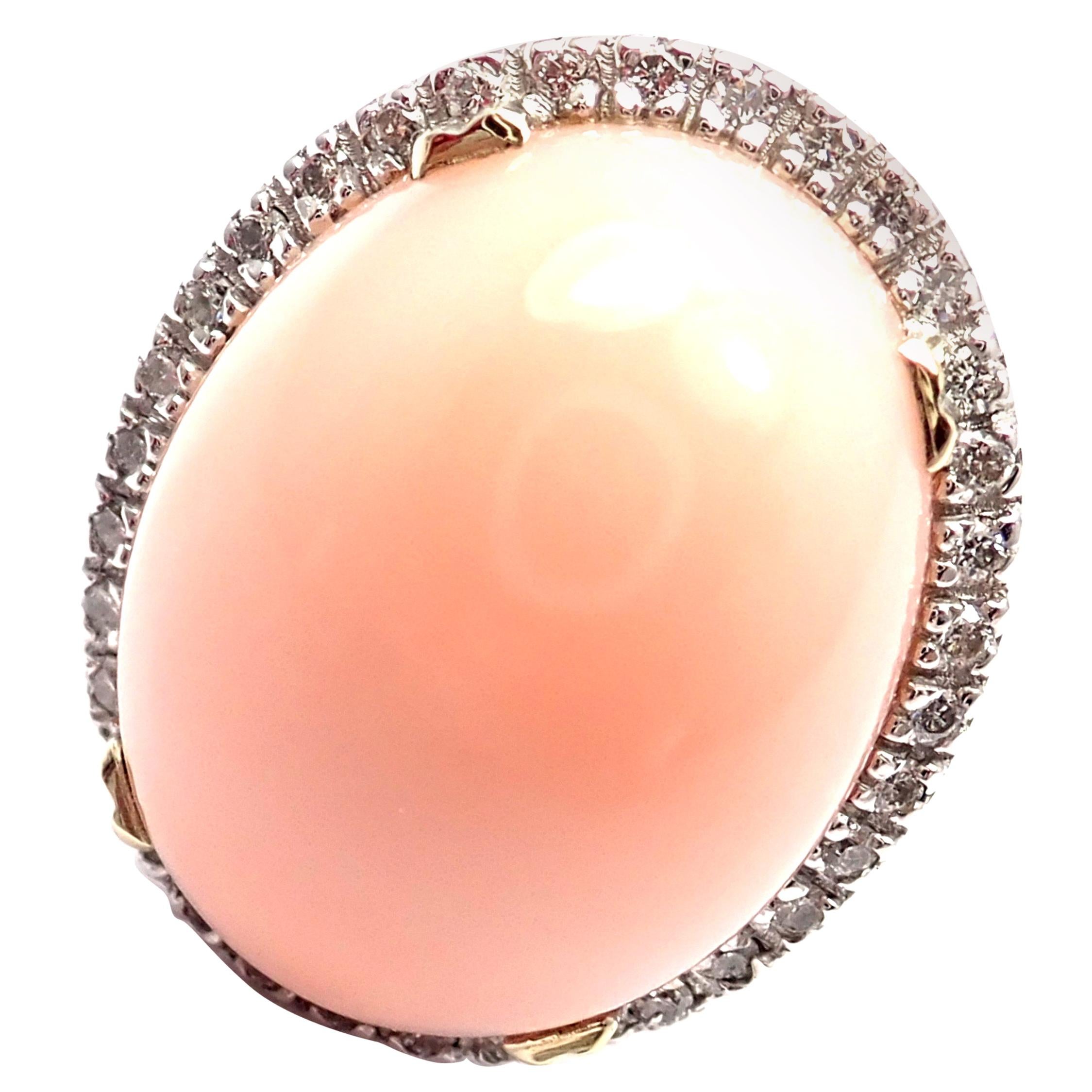 Vintage Tiffany & Co. Diamond Coral Platinum Cocktail Ring