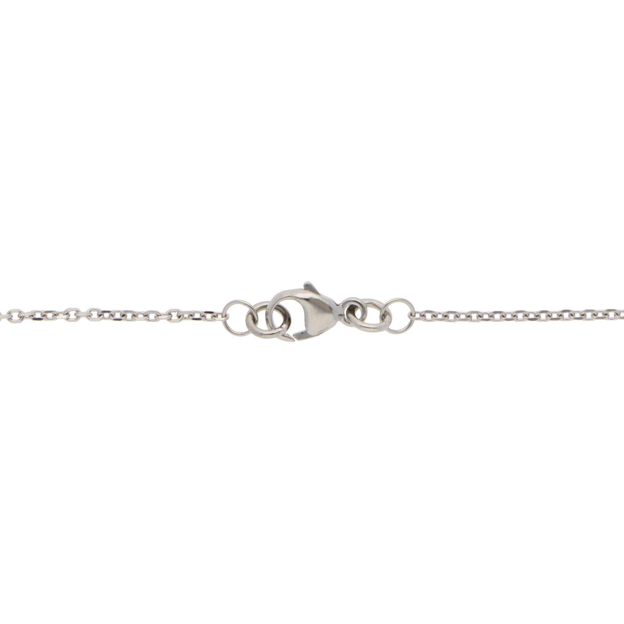 Brilliant Cut Vintage Tiffany & Co. Diamond Cross Necklace in Platinum For Sale