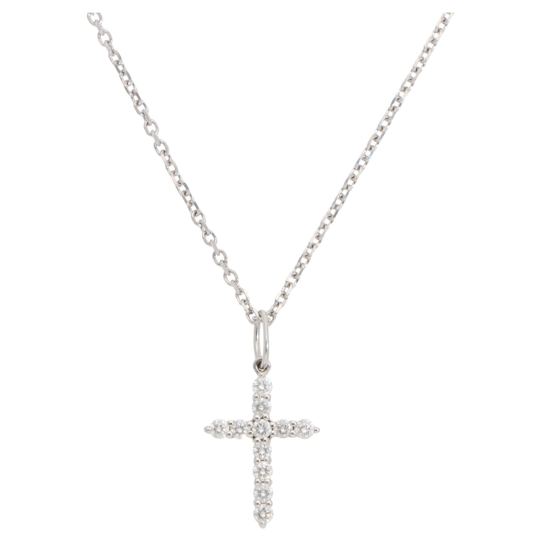 Vintage Tiffany & Co. Diamond Cross Necklace in Platinum
