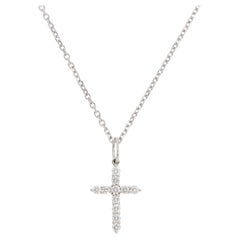 Vintage Tiffany & Co. Diamond Cross Necklace in Platinum