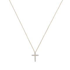Vintage Tiffany & Co. Diamond Cross Necklace in Yellow Gold