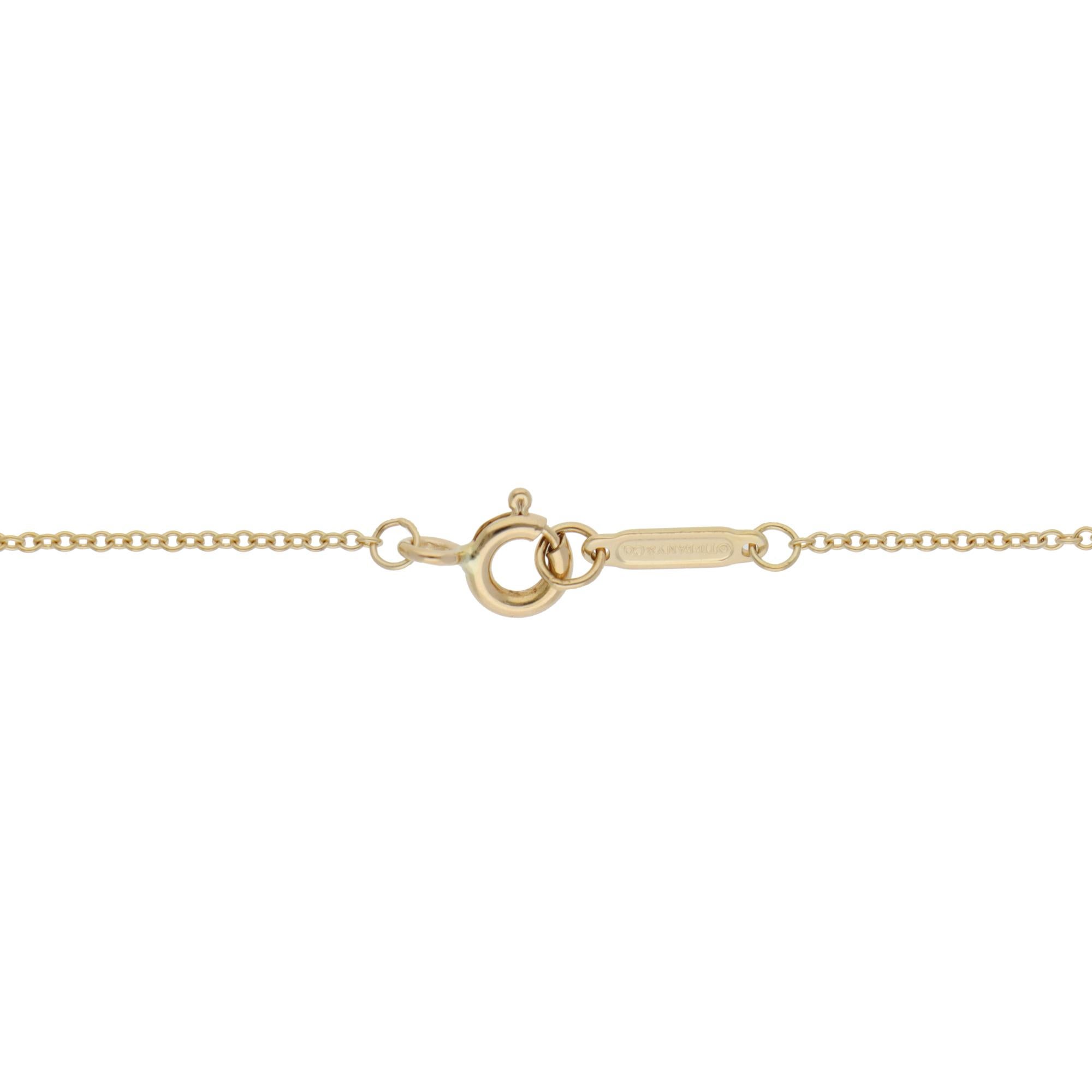 Weinlese Tiffany & Co. Diamant-Kreuz-Halskette aus Gelbgold (Brillantschliff) im Angebot