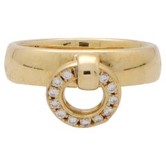 Vintage Tiffany & Co. Diamond Door Knocker Ring Set in 18k Yellow Gold