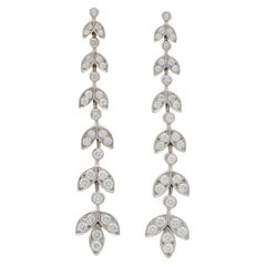 Vintage Tiffany & Co. Diamond Drop ‘Wisteria’ Earrings Set in Platinum