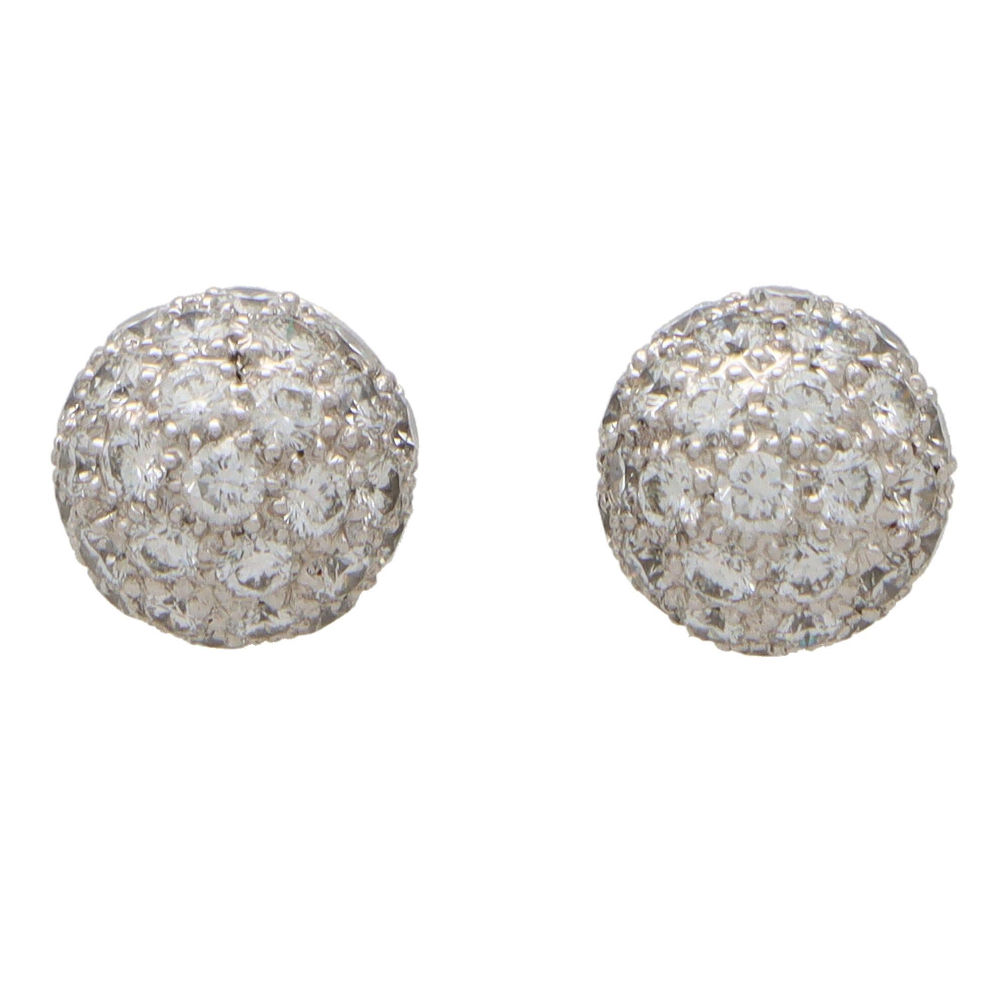 Moderne Vintage Tiffany & Co. Boucles d'oreilles Etoile Ball Ball en platine avec diamants en vente