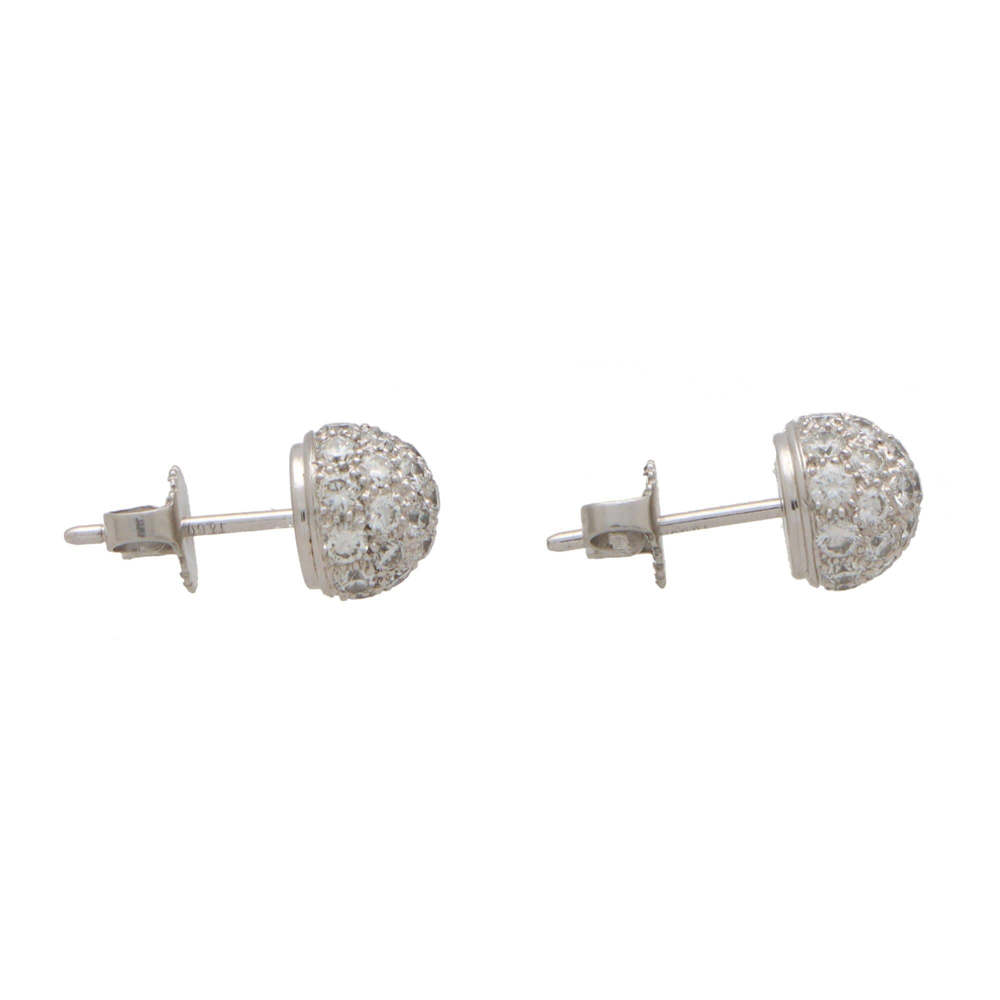 Modern Vintage Tiffany & Co. Diamond Etoile Ball Earrings Set in Platinum For Sale