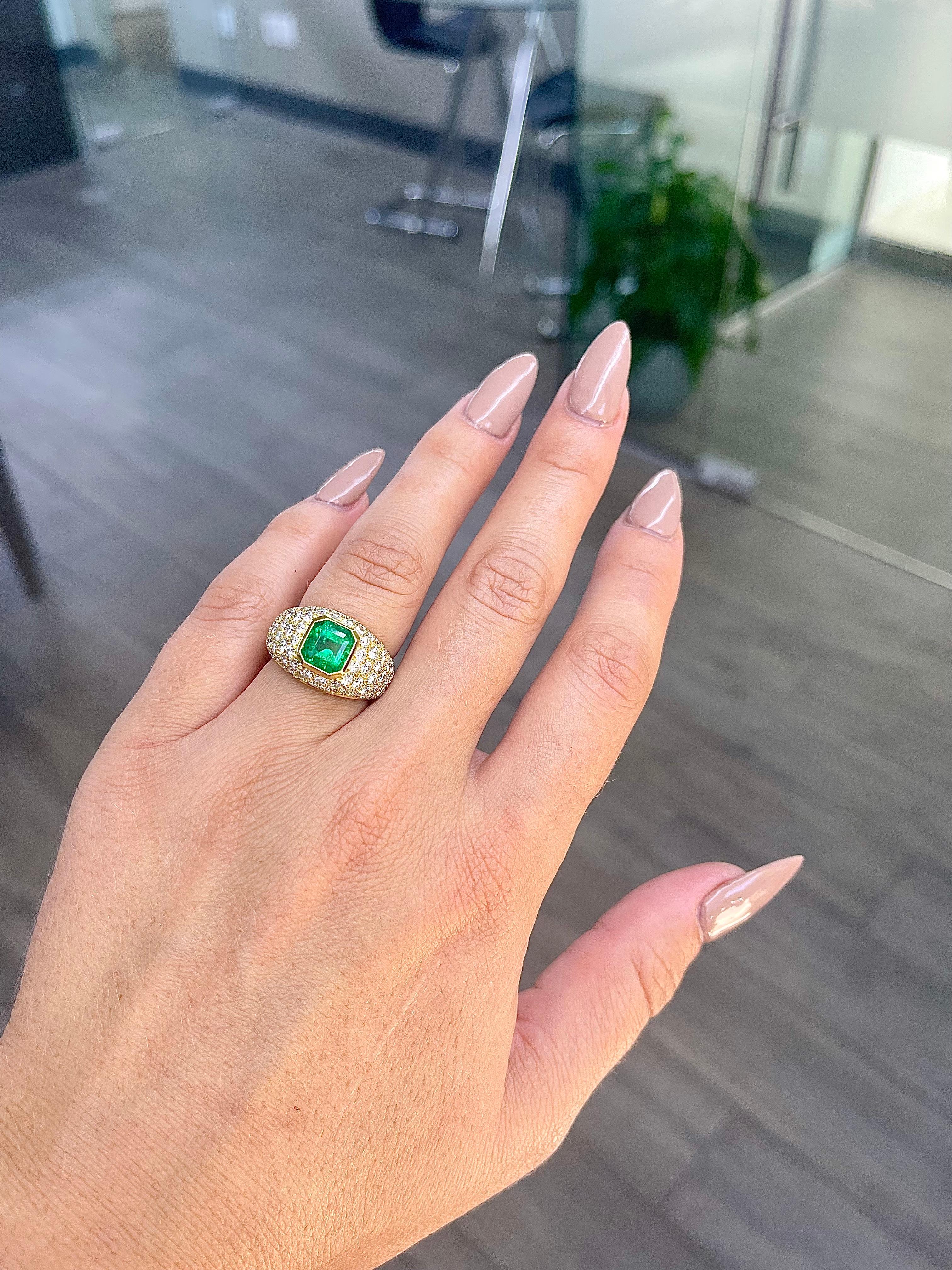 Weinlese Tiffany & Co. Diamant GIA Smaragd 18 Karat Cocktail-Ring Damen im Angebot