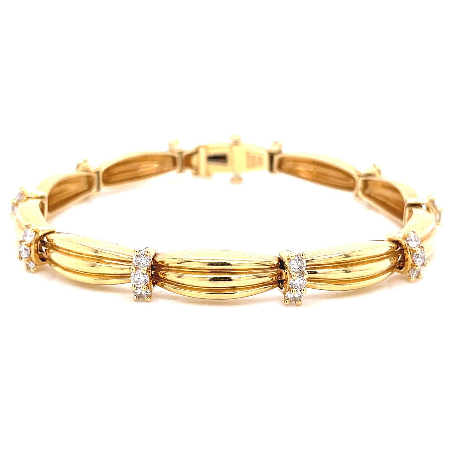 Vintage Tiffany & Co. Diamond Gold Bracelet In Excellent Condition In Beverly Hills, CA