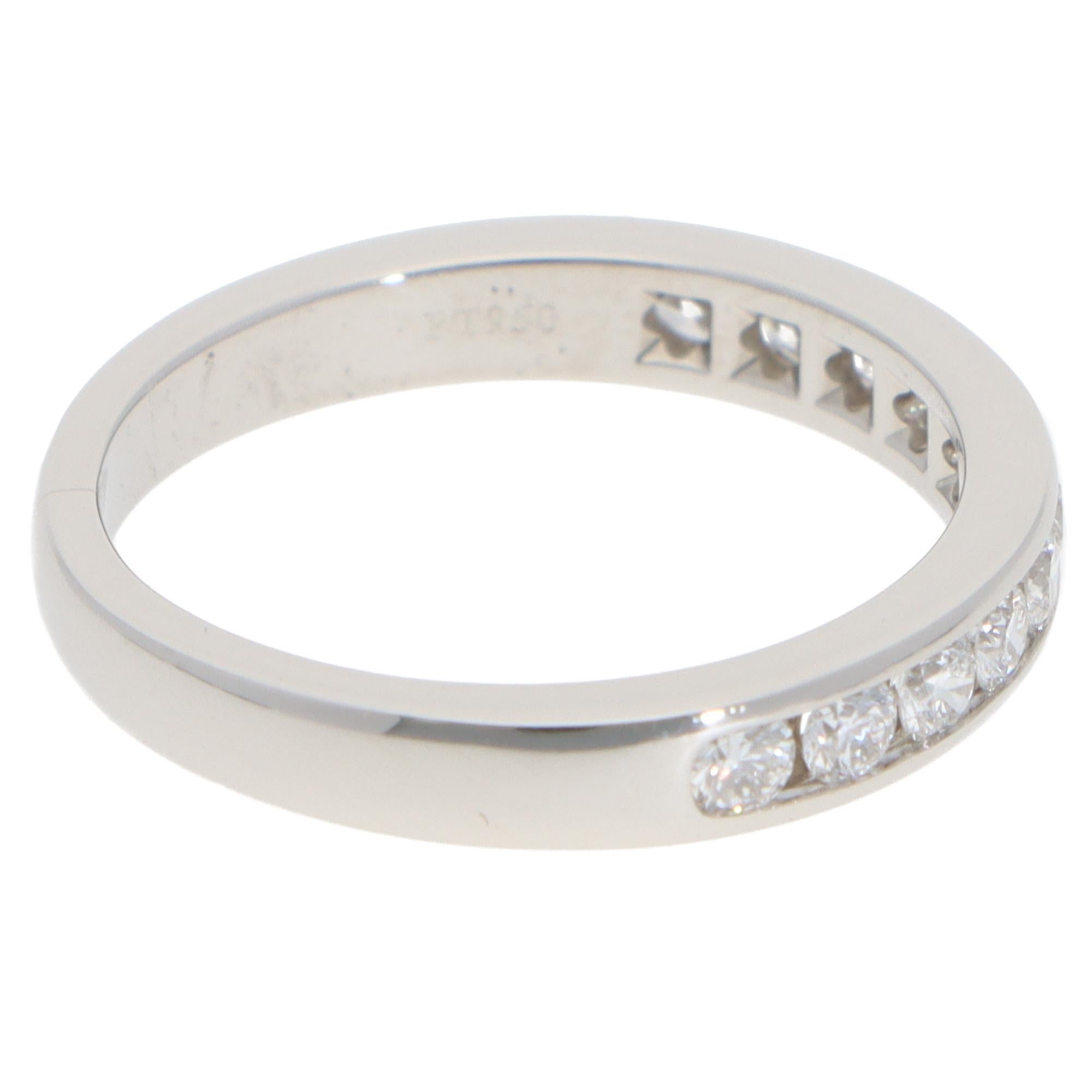 Brilliant Cut Vintage Tiffany & Co. Diamond Half Eternity Ring in Platinum