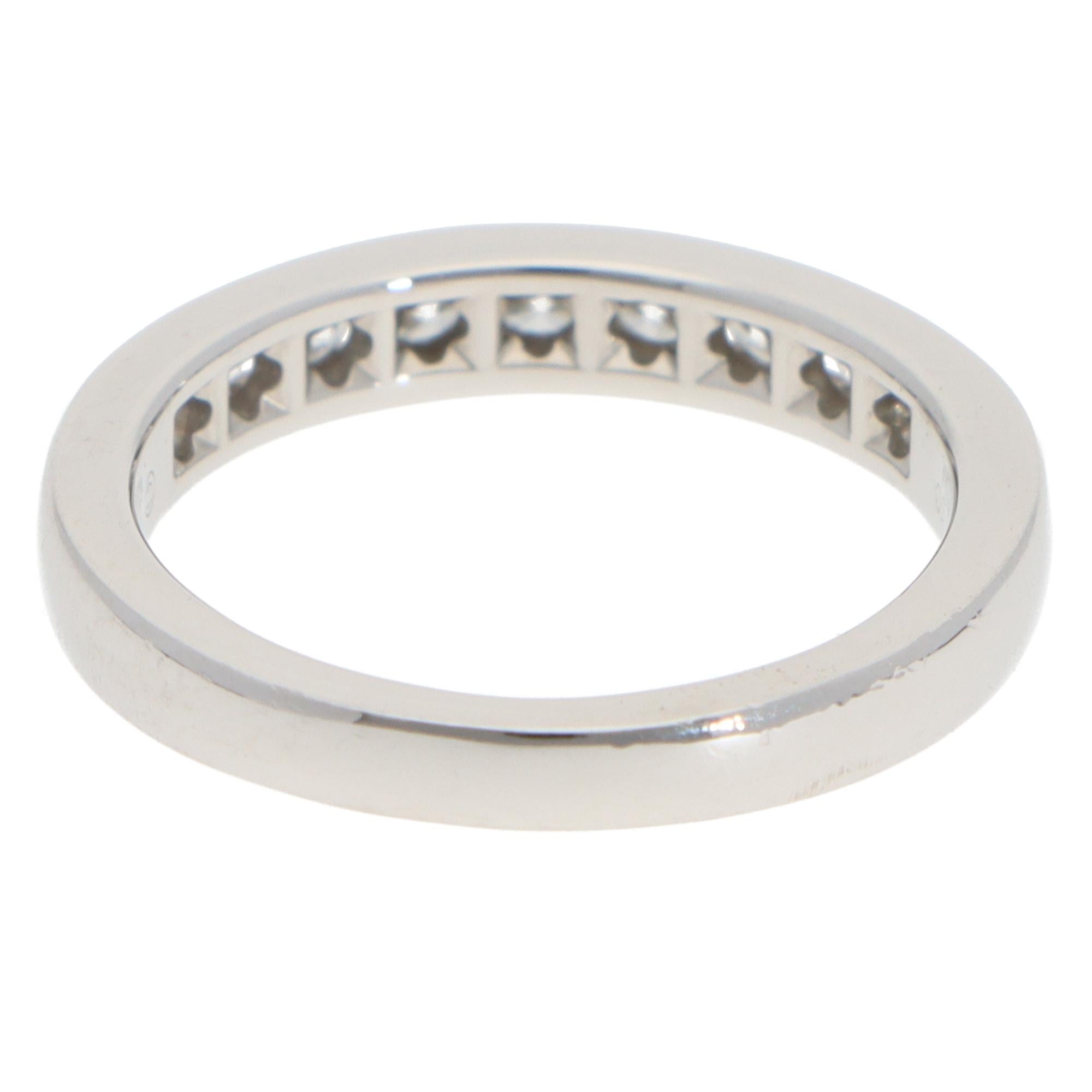 Vintage Tiffany & Co. Diamond Half Eternity Ring in Platinum In Excellent Condition For Sale In London, GB