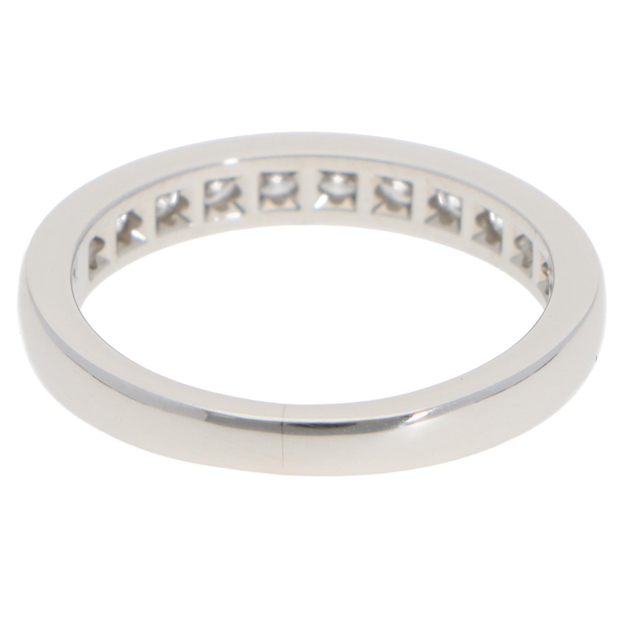Vintage Tiffany & Co. Diamond Half Eternity Ring in Platinum In Excellent Condition In London, GB