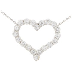 vintage diamond heart pendant Vintage Tiffany
Co. Diamond Heart Pendant Necklace Set in Platinum