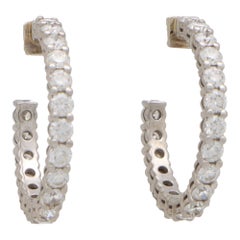 Vintage Tiffany & Co. Diamond Hoop Earrings Set in Platinum