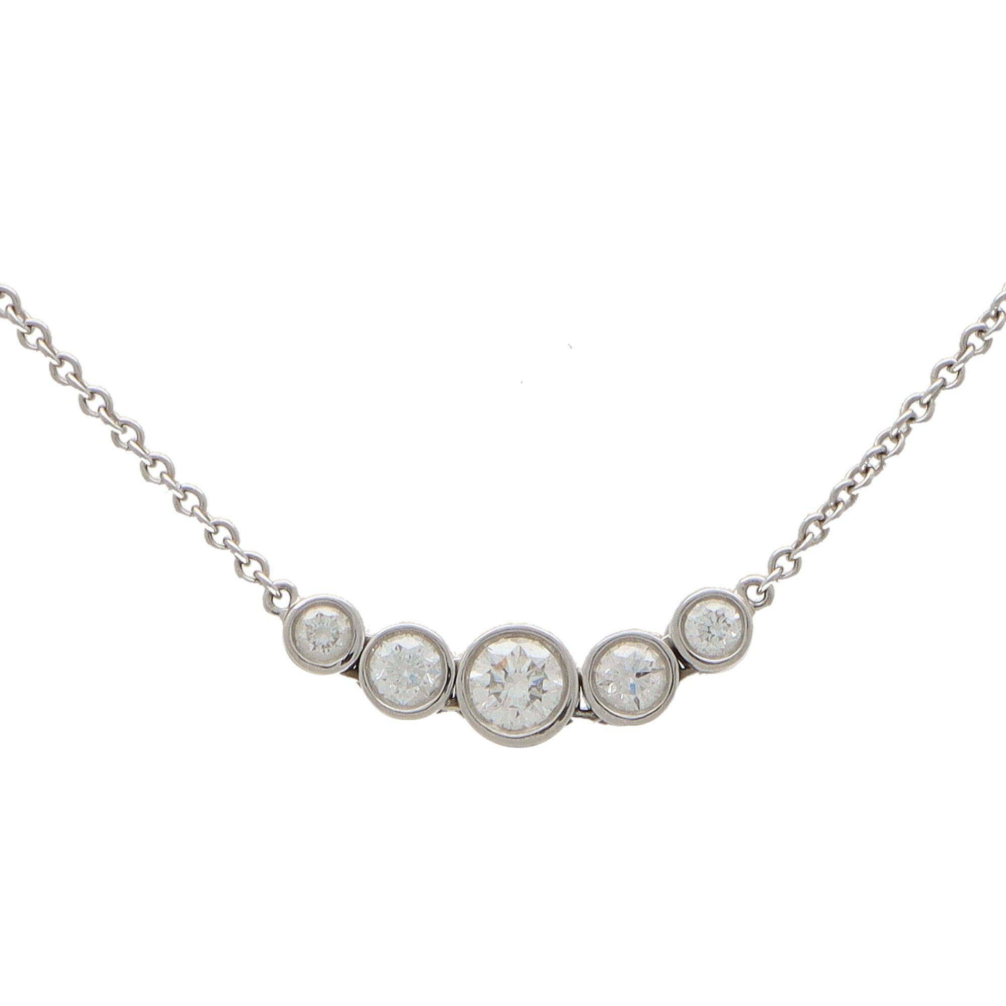 Modern Vintage Tiffany & Co. Diamond Jazz Necklace in Platinum