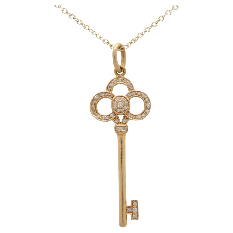 Tiffany and Co. Key Pendant with Yellow Gold Chain at 1stDibs  tiffany  gold key necklace, tiffany key necklace gold, tiffany and co key necklace