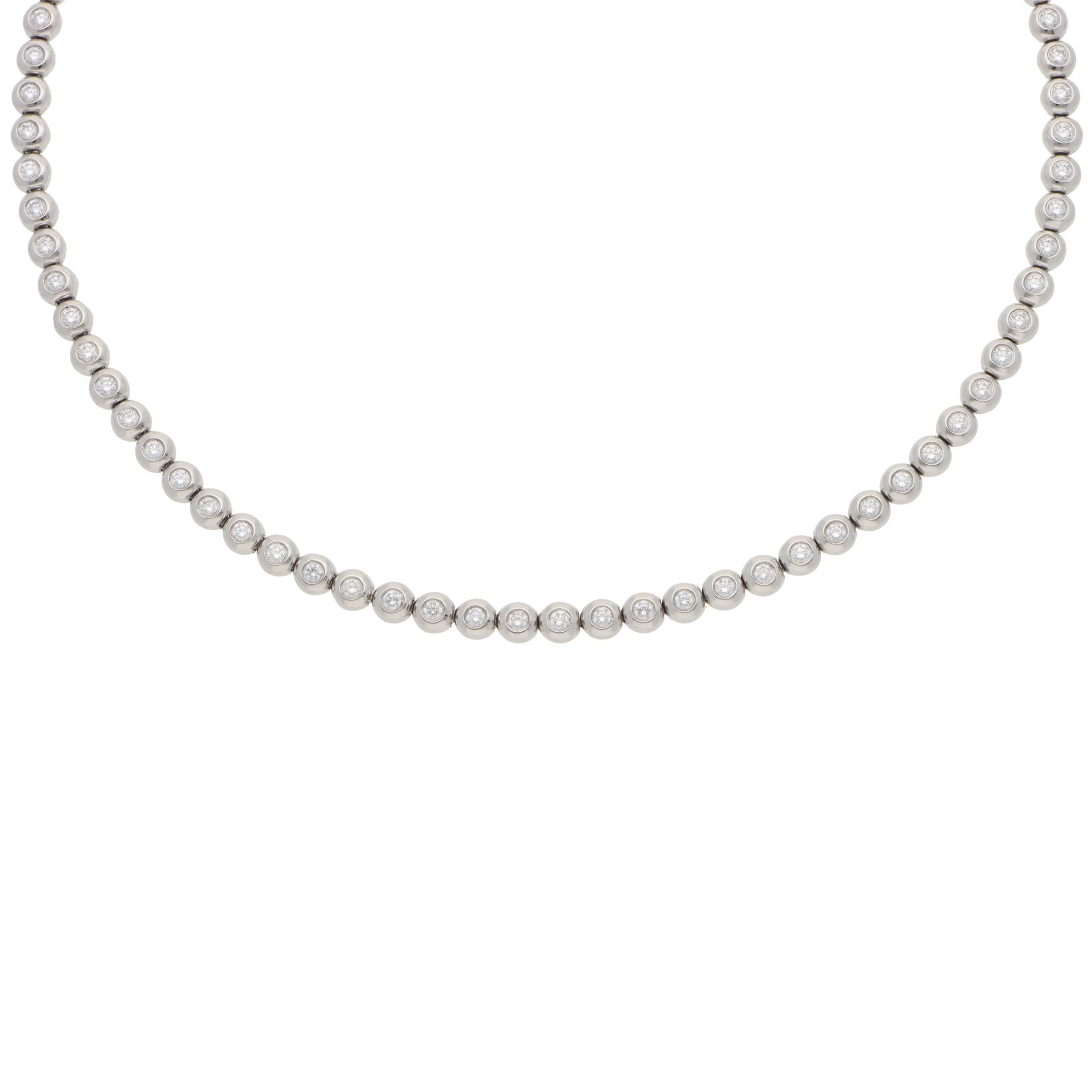 Taglio brillante Tiffany & Co. d'epoca. Collana Diamond Line in platino in vendita