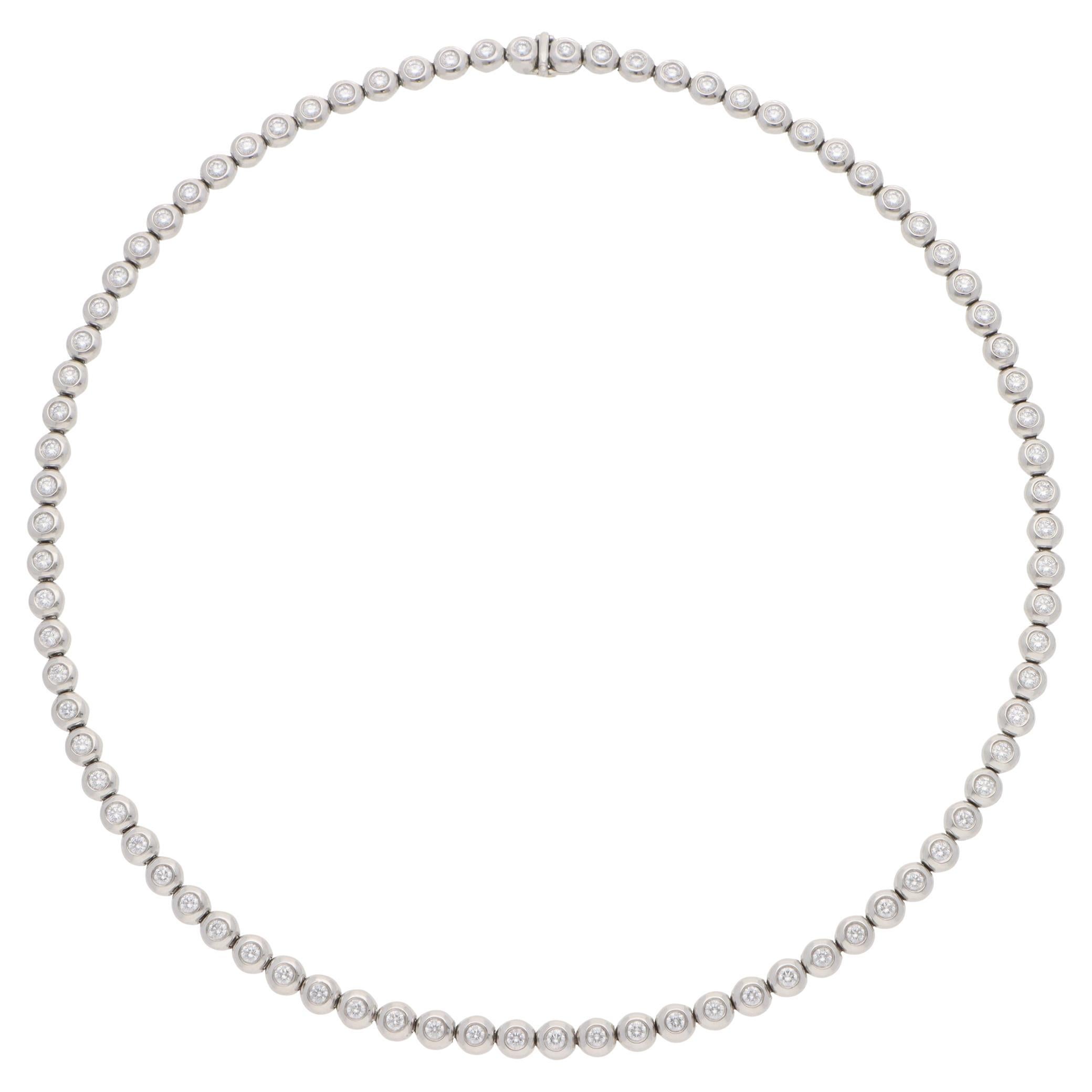Vintage Tiffany & Co. Collier ligne de diamants en platine